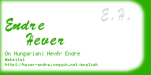 endre hever business card